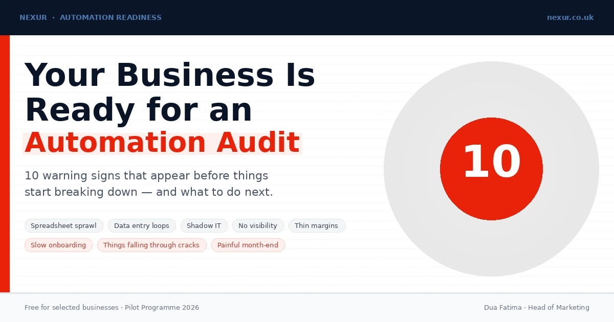 10 Symptoms Your Business Is Ready for an Automation Readiness Audit